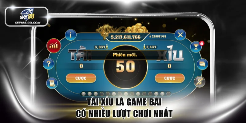 Tài xỉu là game bài có nhiều lượt chơi nhất